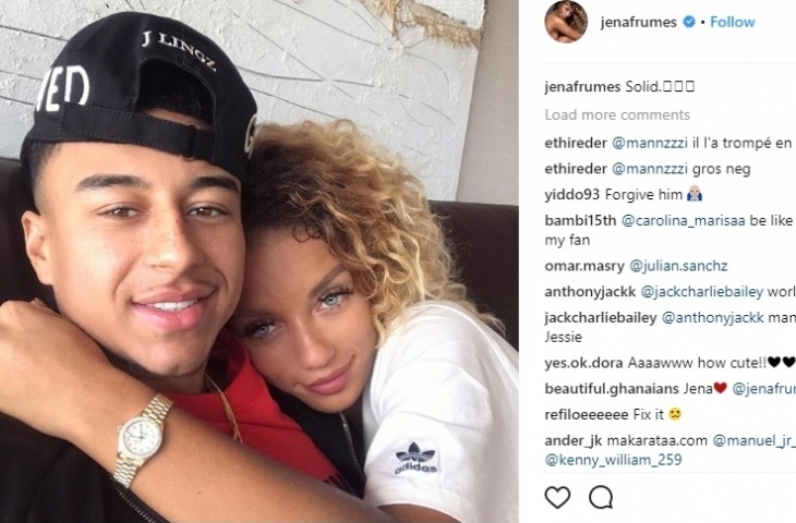 Jesse Lingard dan Jena Frumes. [Instagram@jenafrumes]