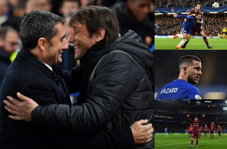 Kolase foto Chelsea vs Barcelona di Stamford Bridge [AFP]