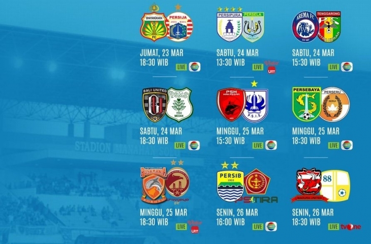 Jadwal pertandingan pekan pertama Liga 1 musim 2018. [Akun Twitter @Liga1Match/screenshot]