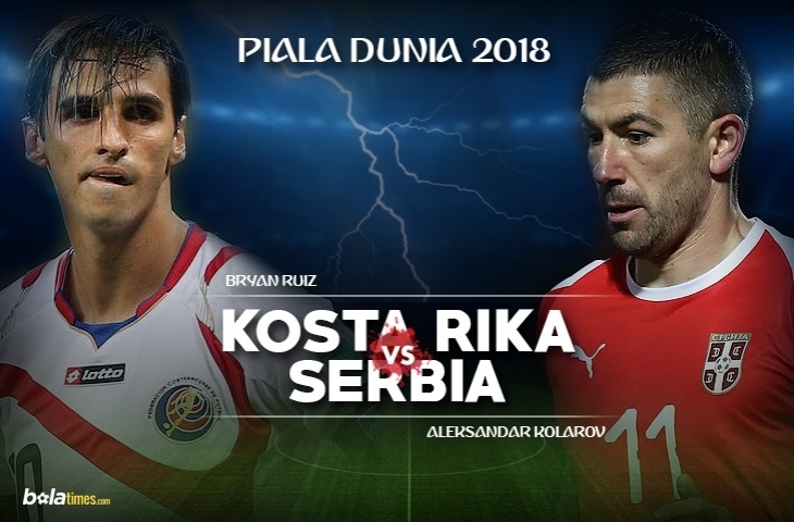 Ilustrasi prediksi pertandingan Kosta Rika vs Serbia.