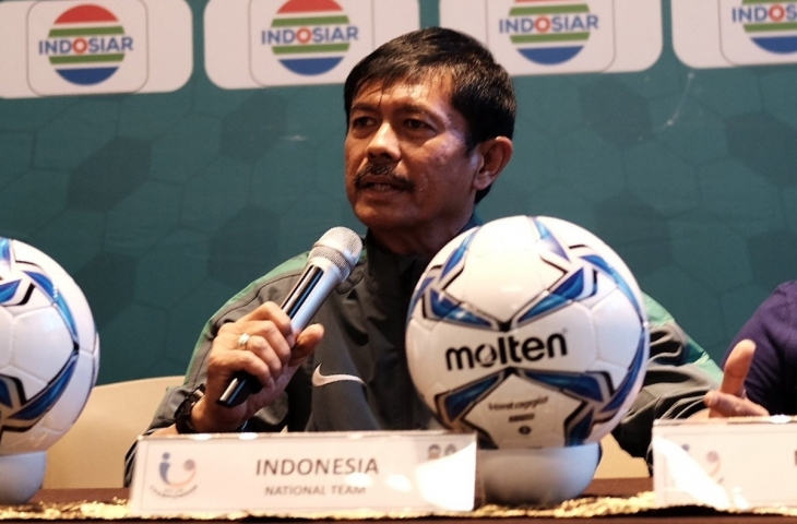 Indra Sjafri saat sesi konferensi pers. (Sumber: Twitter/PSSI)