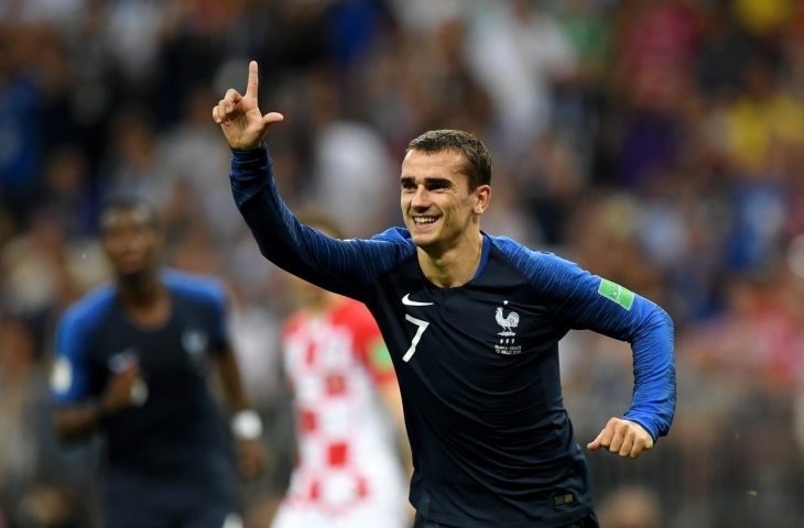 Antoine Griezmann Rayakan Gol ke Gawang Kroasia