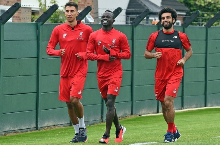 Mohamed Salah (Kanan) kembali bergabung dengan latihan Liverpool (Sumber: Liverpool FC)