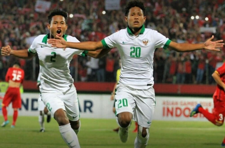 Selebrasi Amiruddin Bagus Kahfi Al-Fikri usai cetak gol ke gawang Vietnam U-16 (Instagram/Galih)