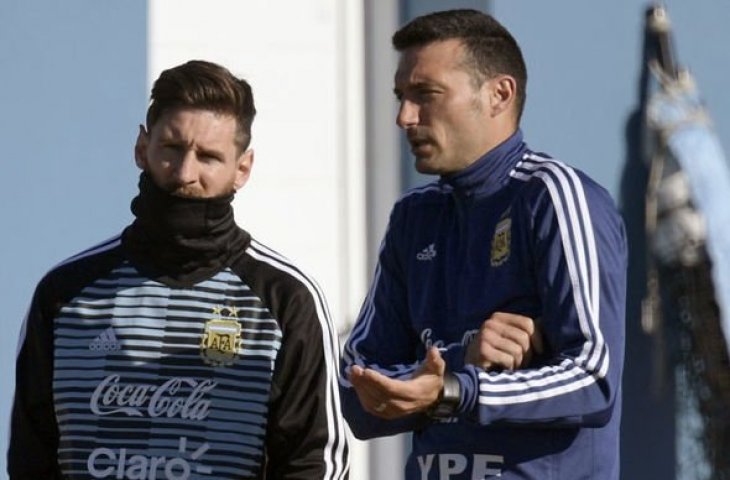 Lionel Messi dan Lionel Scaloni (Twitter)