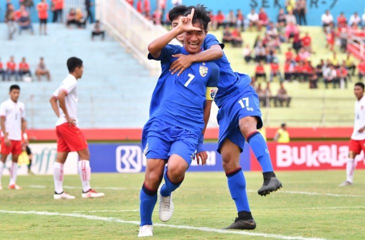 Pemain Timnas Thailand U-16 Merayakan ke gawang Vietnam (fatthailand.org)