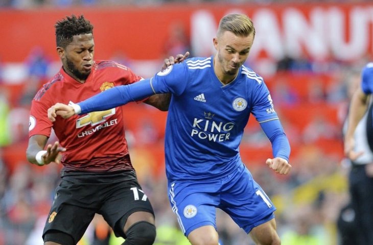 Pemain Manchester United Fred saat menjalani debut melawan Leicester City (twitter/fred08oficial)