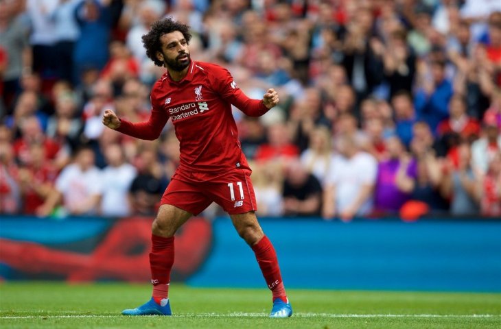 Mohamed Salah merayakan gol ke gawang West Ham (Liverpool FC)