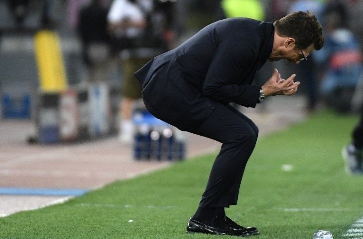 Pelatih AS Roma, Di Francesco. (Fillipo Monteforte/AFP).