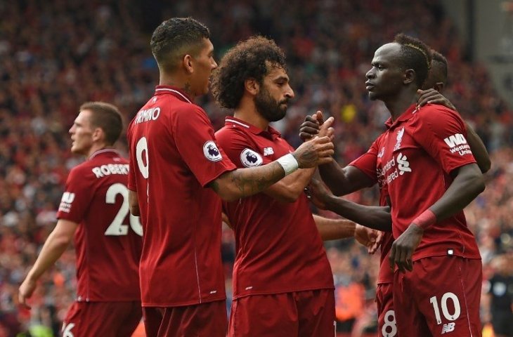 Roberto Firmino, Mohamed Salah, dan Sadio Mane saat melawan West Ham (Oli Scarff/AFP)