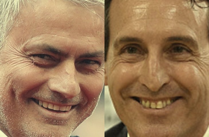 Jose Mourinho dan Unai Emery (net/Galih)