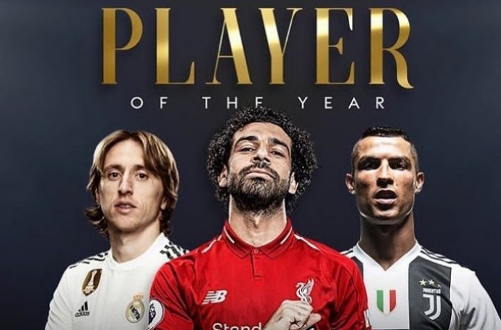 Finalis The Best FIFA Men’s Player, Luka Modric, Mohamed Salah, Cristiano Ronaldo (twitter/IntoSports)