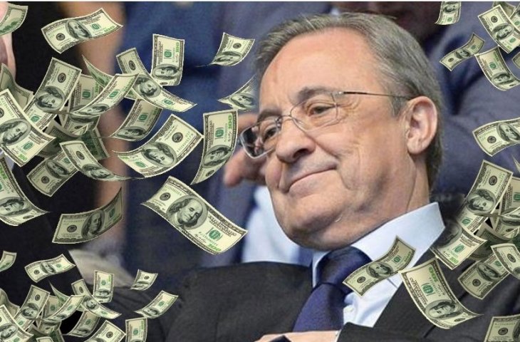 Ilustrasi Presiden Real Madrid, Florentino Perez dan uang (Defensa Central)