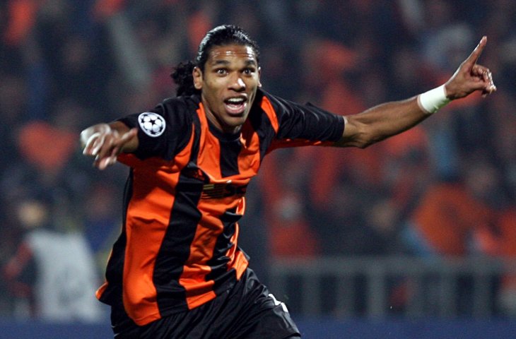 Pemain Shakhtar Donetsk, Brandao merayakan gol ke gawang Celtic pada Liga Champions 2007. (AFP)