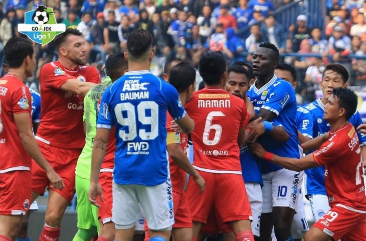 Salah satu pertandingan Persib vs Persija. (Twitter/@liga1match).