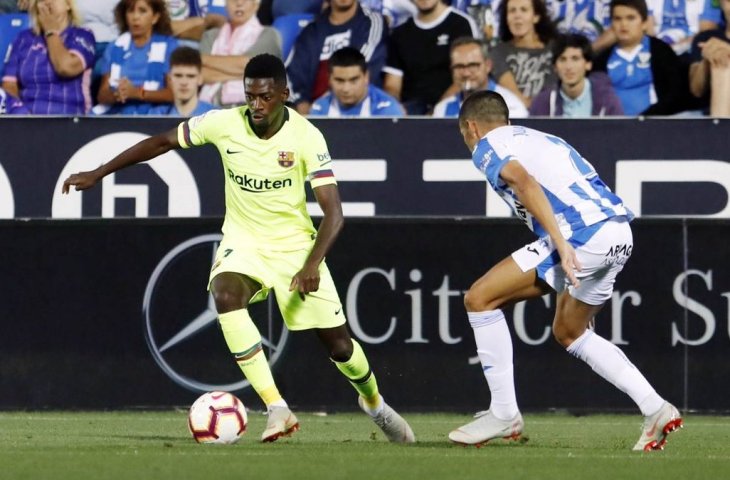 Penyerang Barcelona, Ousmane Dembele vs Leganes. (Twitter/@FcBarcelona).