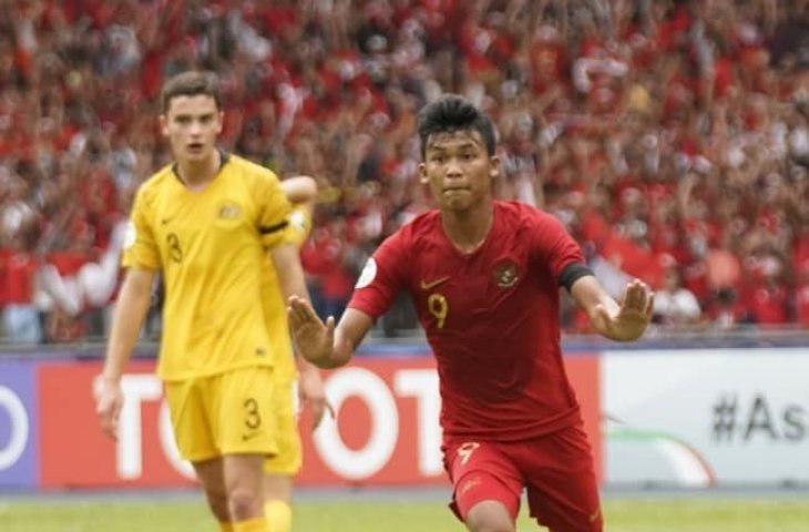 Pemain Timnas Indonesia U-16, Sutan Diego Zico saat merayakan gol ke gawang Australia U-16 (AFC)