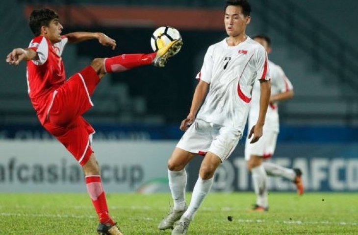 Tajikistan vs Korea Utara di babak perempat final Piala Asia U-16 2018 (Dok. the-afc.com/galih)