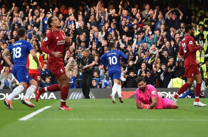 Pertandingan Chelsea vs Liverpool, Minggu (30/9/2018). (Twitter/@ChelseaFC).