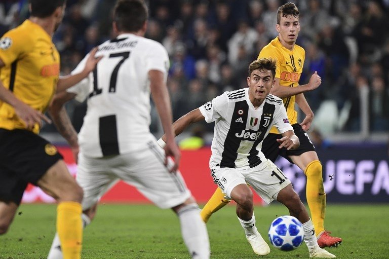 Aksi Paulo Dybala saat melawan Young Boys pada 2 Oktober 2018 (Miguel Medina/AFP)