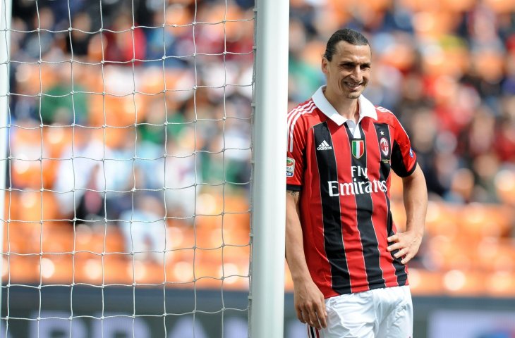 Zlatan Ibrahimovic saat berseragam AC Milan (2010) (AFP)