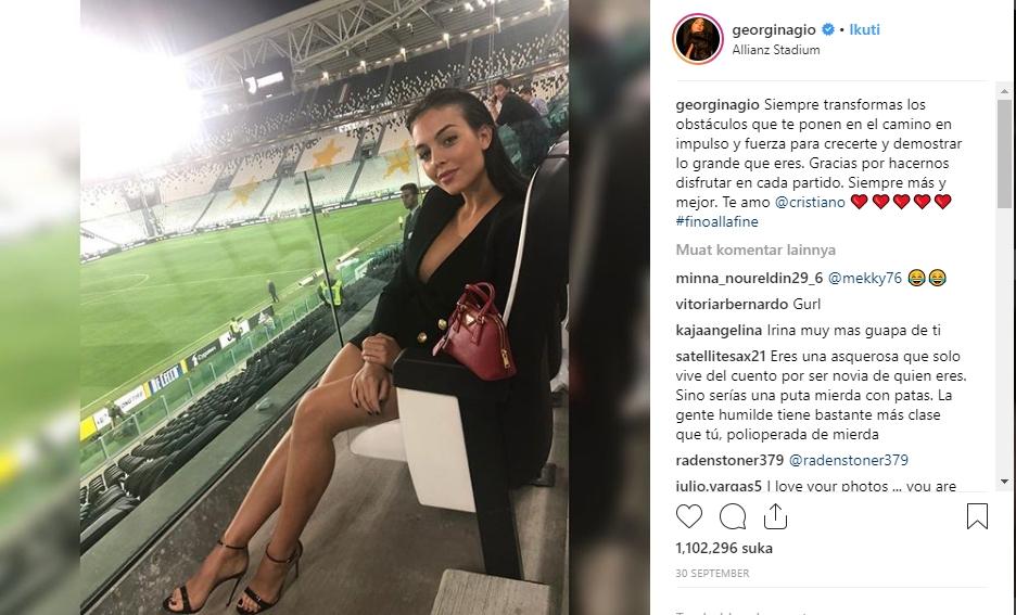 Georgina Rodrigeuz memberikan dukungan menyentuh kepada Cristiano Ronaldo lewat akun Instagramnya. (@georginagio/Instagram)