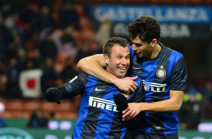 Antonio Cassano ketika berseragam Inter Milan. (Giuseppe Cacage/AFP).