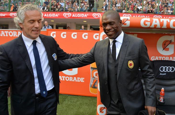 Pelatih Parma, Roberto Donadoni & Pelatih AC Milan, Clerence Seedorf (AFP)