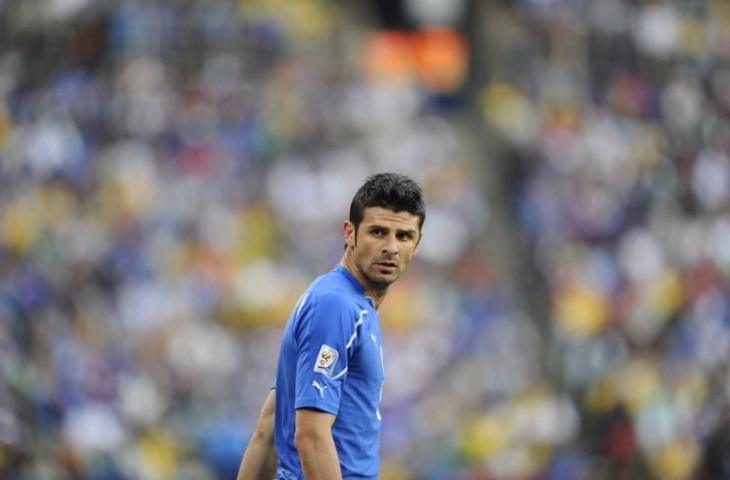 Vincenzo Iaquinta saat membela Italia di babak pennyisihan grup di Piala Dunia 2010 pada 24 Juni 2010 (Pierre-Philippe Marcou/AFP)