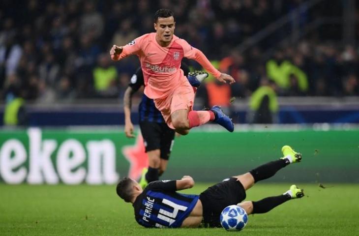 Philipe Coutinho vs Inter Milan. (Marco Bertorello/AFP).