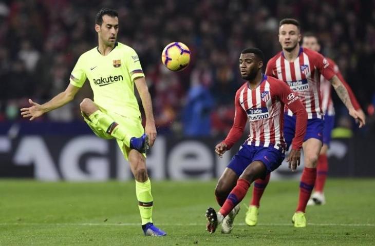 Sergio Busquet vs Atletico Madrid. (Javier Soriano/AFP).