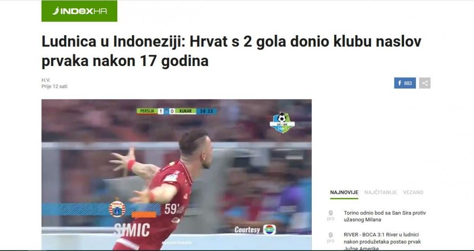 Marko Simic menjadi sorotan di media asal Kroasia (Sumber: index.hr)