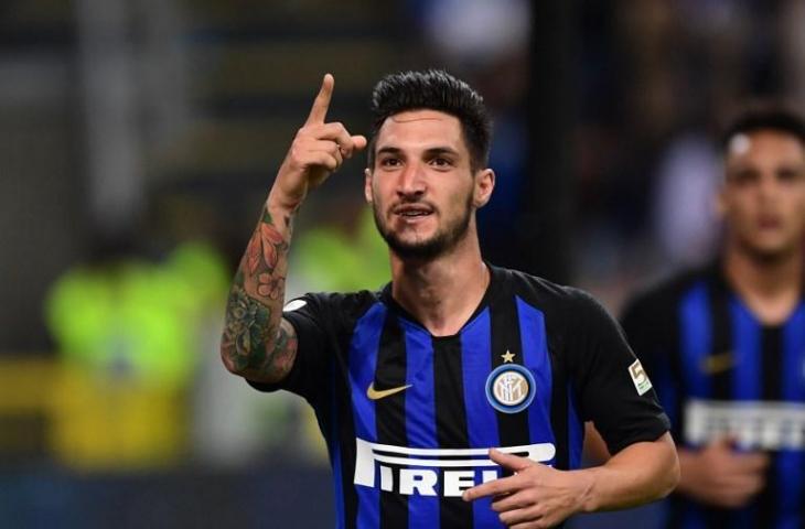 Gelandang Inter Milan, Matteo Politano (Miguel Medina/AFP)