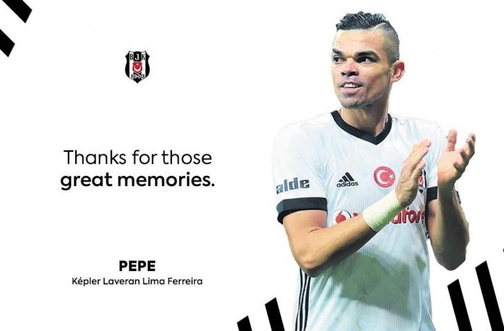 Mantan bek Real Madrid, Pepe, meinggalkan Besiktas. (Twitter/@BesiktasEnglish).