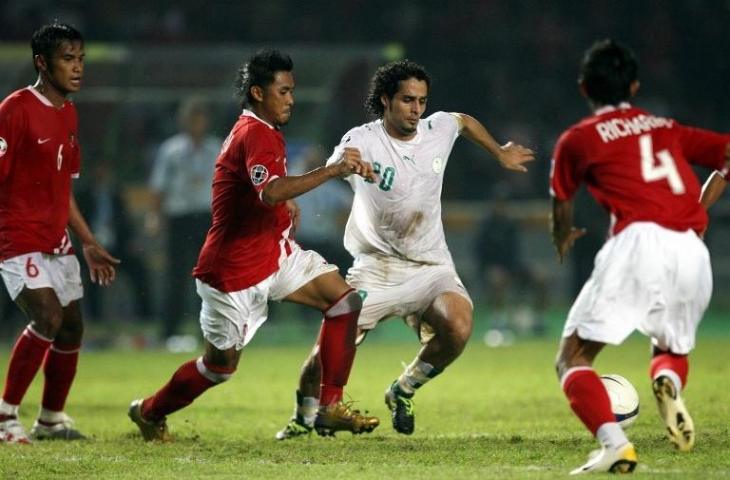 Maman Abdurrahman saat masih berseragam Timnas Indonesia. (Adek Berry/AFP).