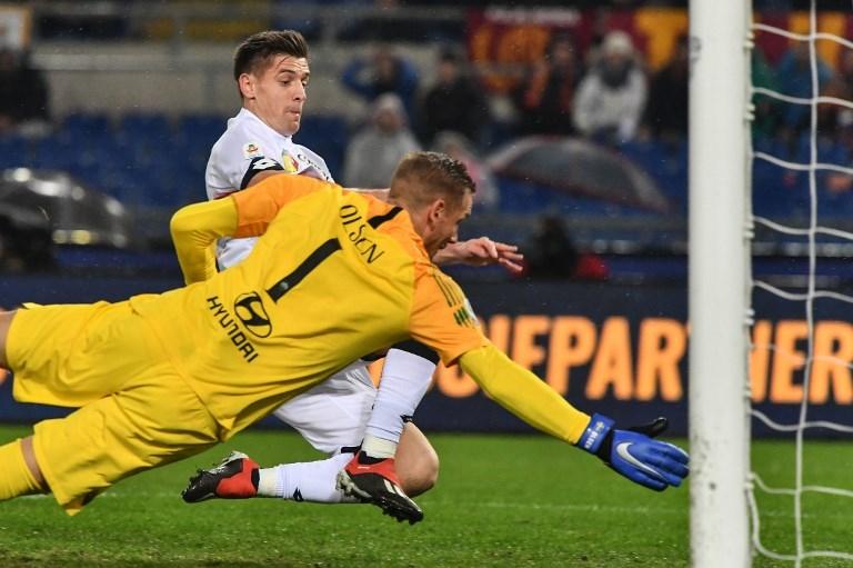 Striker Genoa, Krzysztof Piatek. (Vincenzo Pinto/AFP).