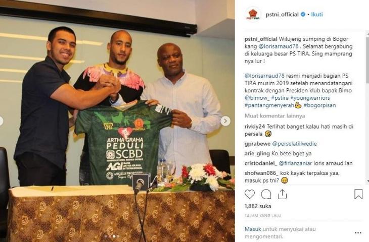 Loris Arnaud resmi berseragam PS Tira untuk Liga 1 2019. (Instagram/pstni_official)