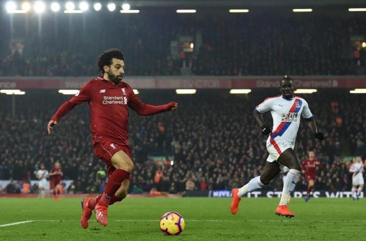 Mohamed Salah saat berhadapan dengan Crystal Palace pada 19 Januari 2019 (Paul Ellis/AFP)