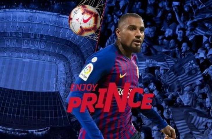 Kevin-Prince Boateng resmi berseragam Barcelona hingga akhir musim. (Twitter/@FCBarcelona)