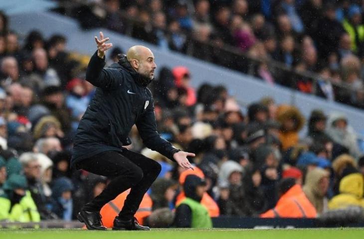 Pelatih Manchester City, Pep Guardiola. (Oli Scarff/AFP).