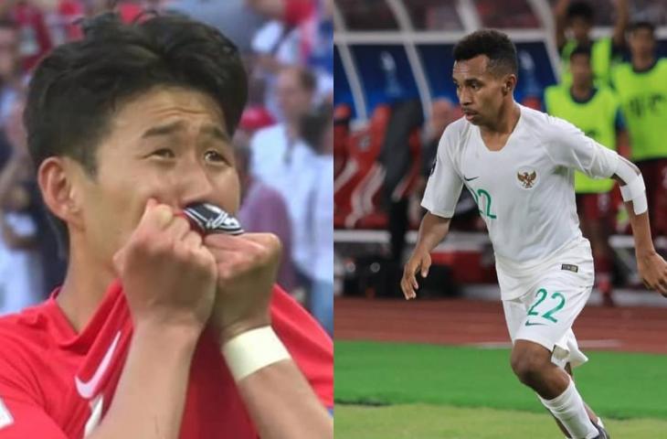 kolase foto Son Heung Min dan Rivaldo Todd Ferre