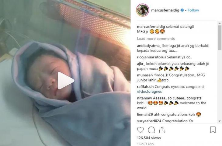 Marcus Fernaldi Gideon baru saja dikarunia anak pertama. (Instagram/marcusfernaldig)