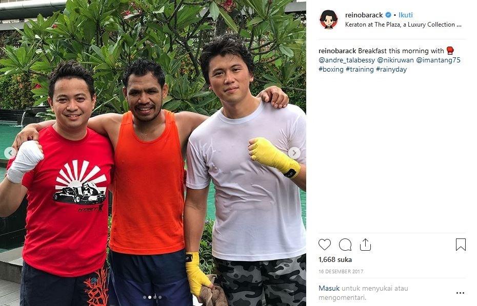 Gaya Reino Barack saat olahraga boxing (instagram.com/reinobarack)