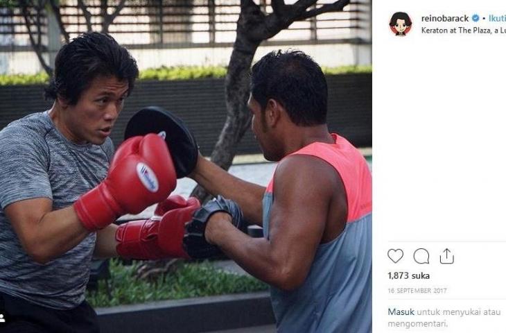 Gaya Reino Barack saat olahraga boxing (instagram.com/reinobarack)