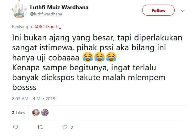 Komentar netizen tidak setuju Timnas Indonesia U-22 diundang dalam sebuah acara musik (Sumber: Twitter)