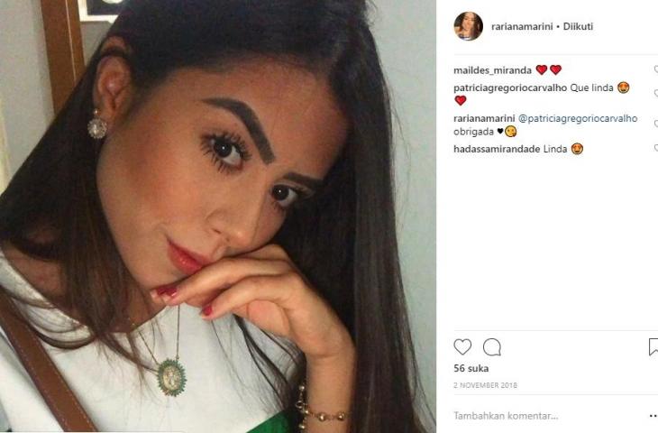 Rariana Marini istri dari penyerang PSIS Semarang Claudir Marini Junior. [screenshoot Instagram]