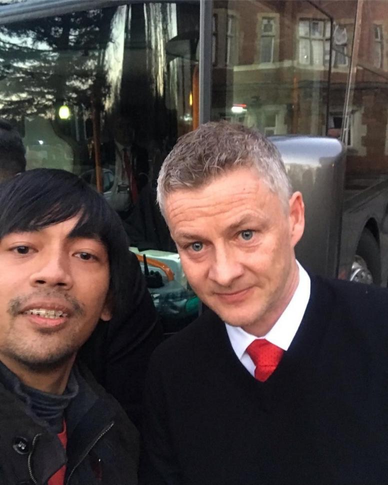 Rian D'Masiv dan Ole Gunnar Solskjaer. [@rianekkypradipta / Instagram]