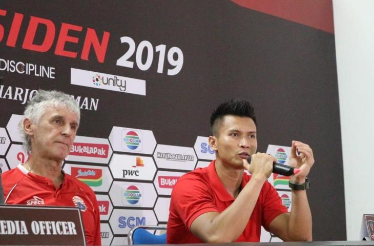 Kiper Persija Jakarta, Shahar Ginanjar usai laga melawan PSS Sleman pada 15 Maret 2019. (Andiarsa Nata/chatwithamelia.xyz)