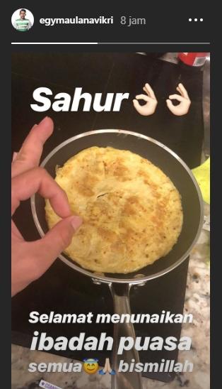 Menu sederhana sahur Egy Maulana Vikri jelang puasa Ramadan. [@egymaulanavikri /Instagram]