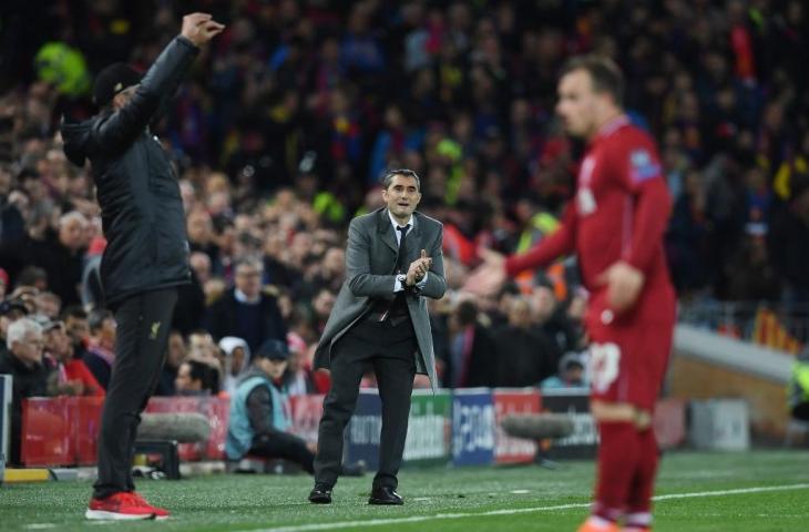 Pelatih Barcelona, Ernesto Valverde. (Paul Ellis/AFP)